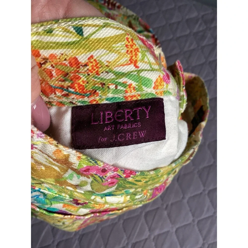 J. Crew Toothpick Pants Womens 26 Floral Print Liberty Art Ankle Jeans festival - Picture 4 of 16